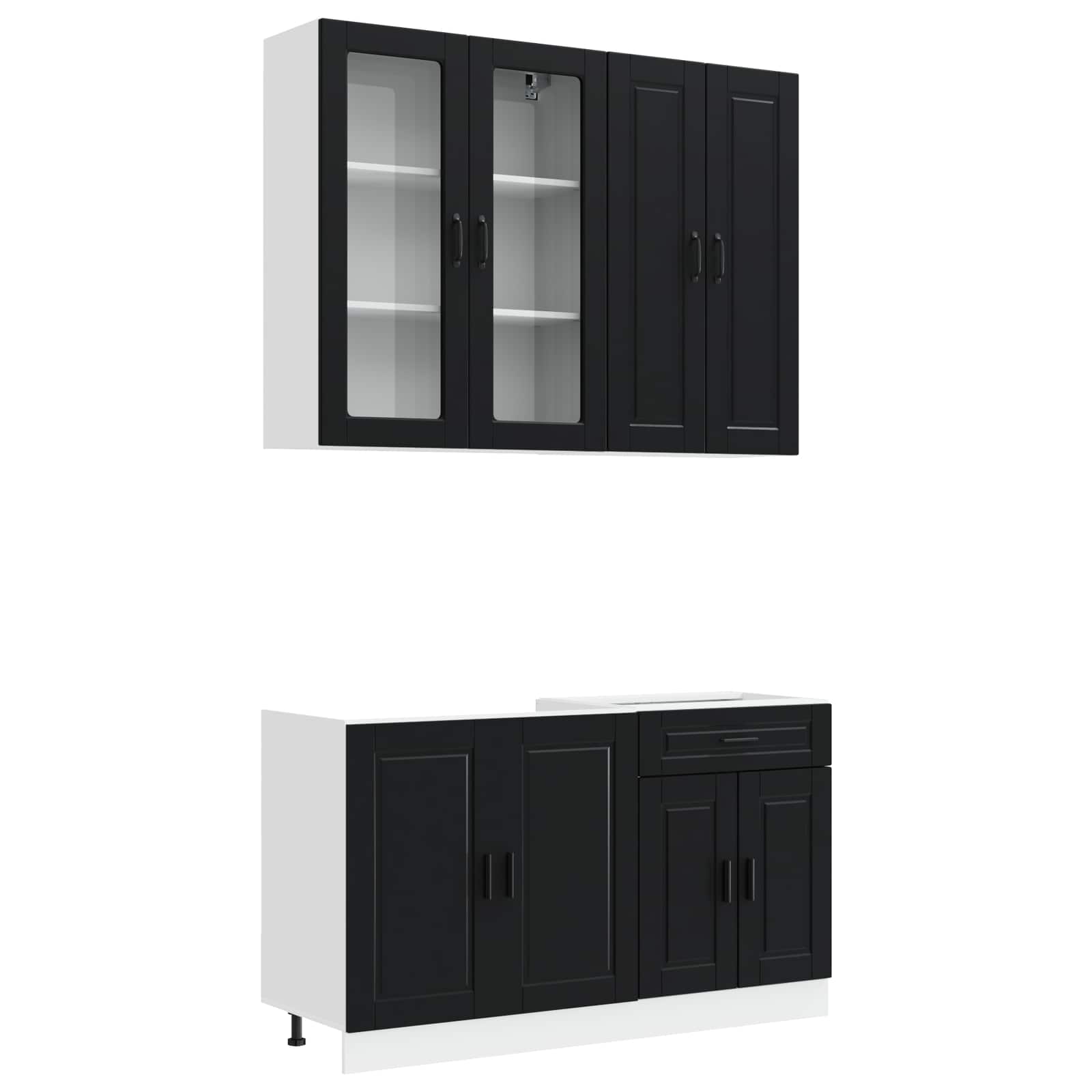 vidaXL Unidad de cocina PORTO 4 uds.  Madera de ingeniería Multicolor