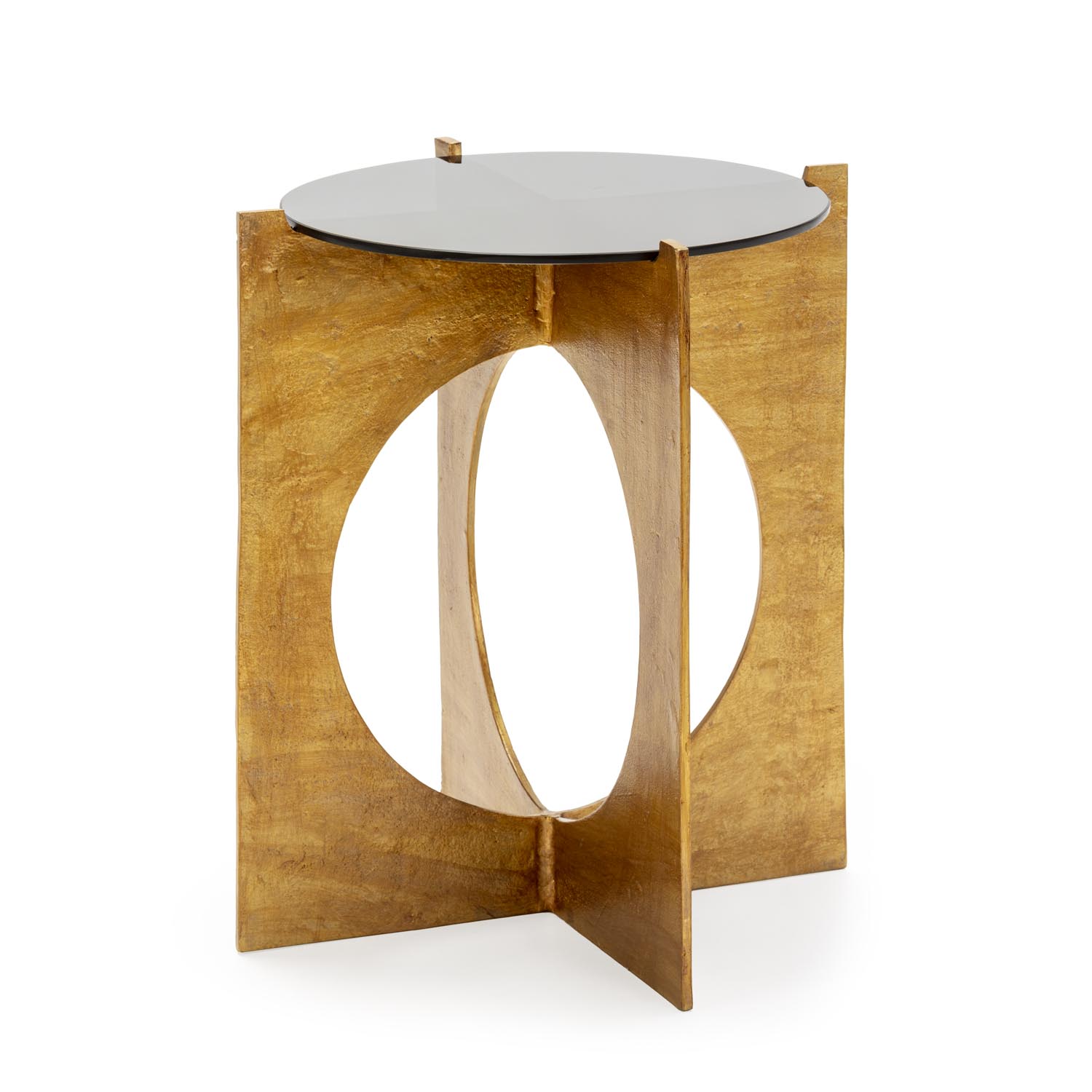 Mesa auxiliar 51x51x56 metal dorado cristal negro, de metal, cristal hierro/ cristal, color dorado, negro pintura oro quemado/ negro, 51x51x56 cm Fijalo