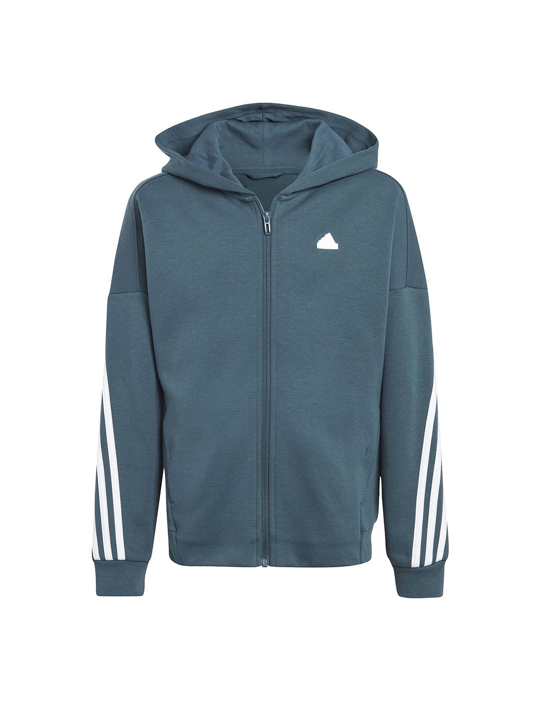 Adidas Sudadera Niño Fi 3S Azul con Capucha y Bolsillos