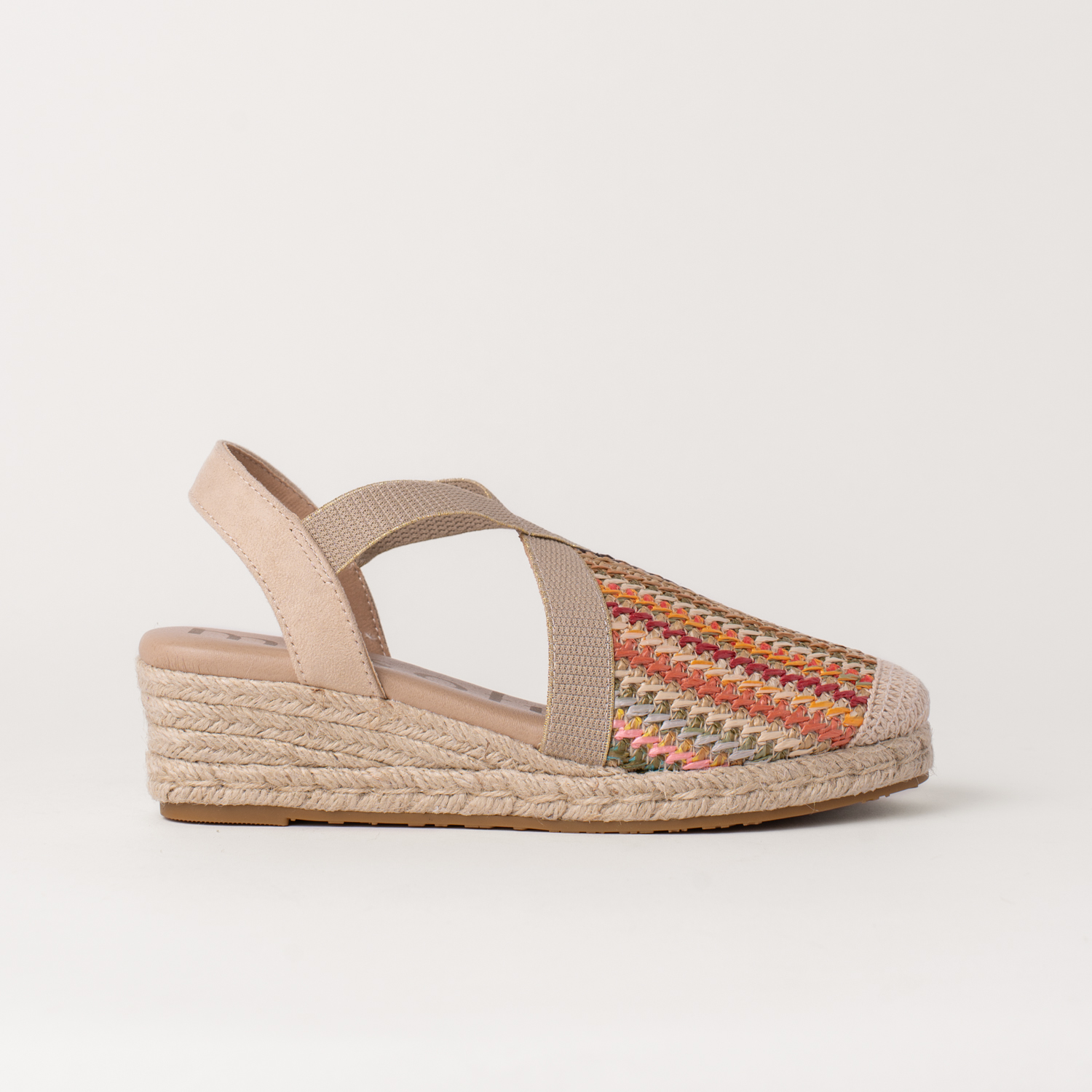 Mysoft 25M103 Alpargatas con cuña de mujer multicolor tejidas