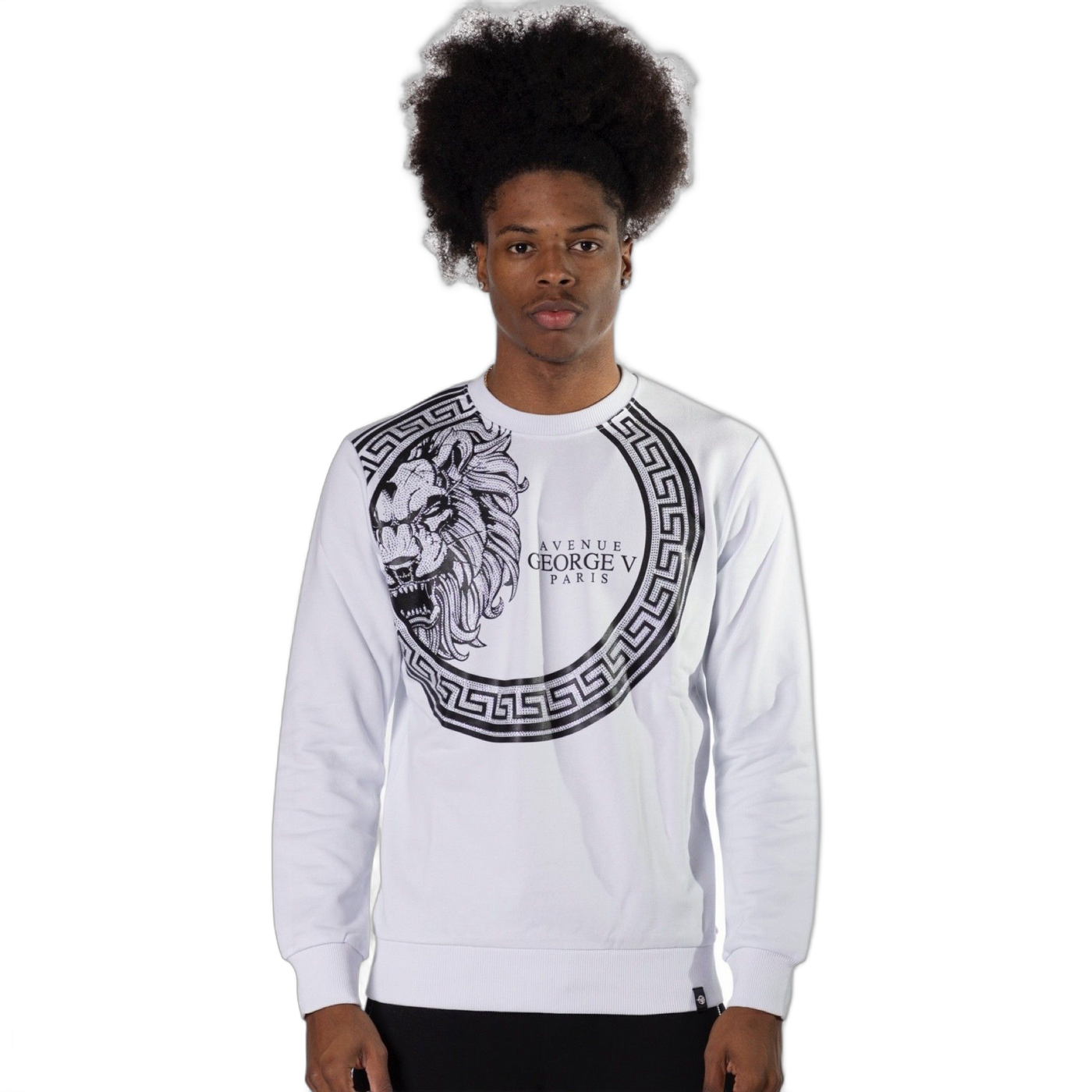 Sudadera George V Paris Leon Barroco Blanco Hombre Moderno, Ropa casual 100% Algodón