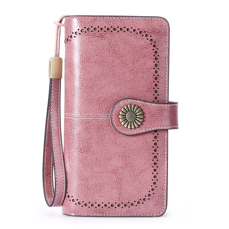 Billeteras de cuero para mujer, tarjetero de crédito con bloqueo RFID, pulsera de gran capacidad | with RFID Blocking, Large Capacity, Wristlet, with RFID Blocking, Large Capacity, Wristlet