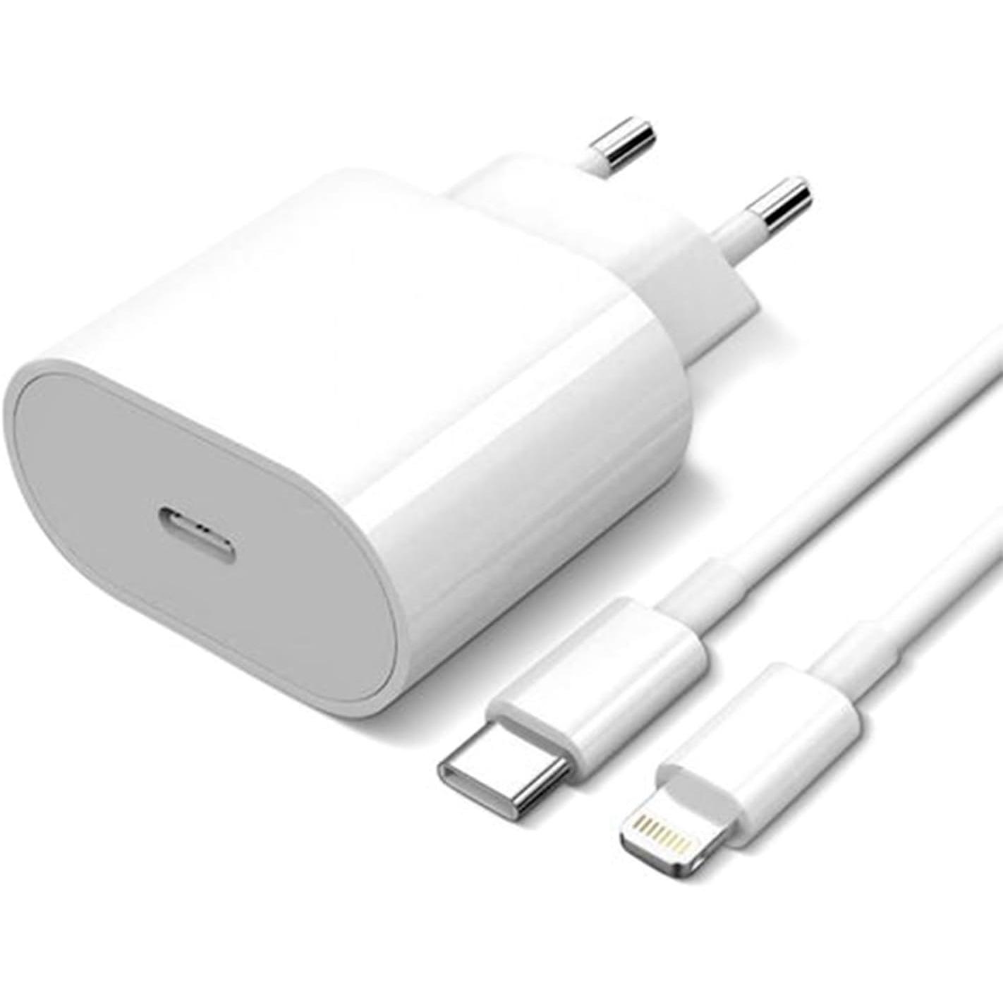 Cargador 20W con Cable lightning Carga Rapida 1m 1.5m, 2m Compatible  20w, Adaptador Tipo C, Cargador USB C con Cable de Carga Rápida PD3.0 20W para iPhone 14 13 Fuente de Alimentación de Cargador Rápido USB C con Cable Tipo C a L de 2M para iPhone 12 11