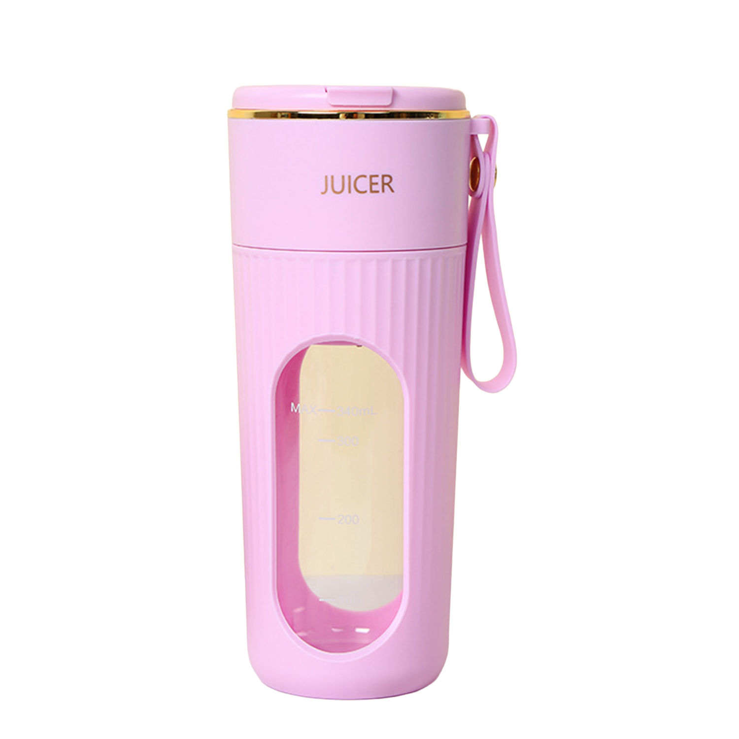 DAM Mini batidora portátil de 340ml con 10 cuchillas de acero, pantalla LCD e inicio de seguridad por doble click. 9x9x21,5 cm.