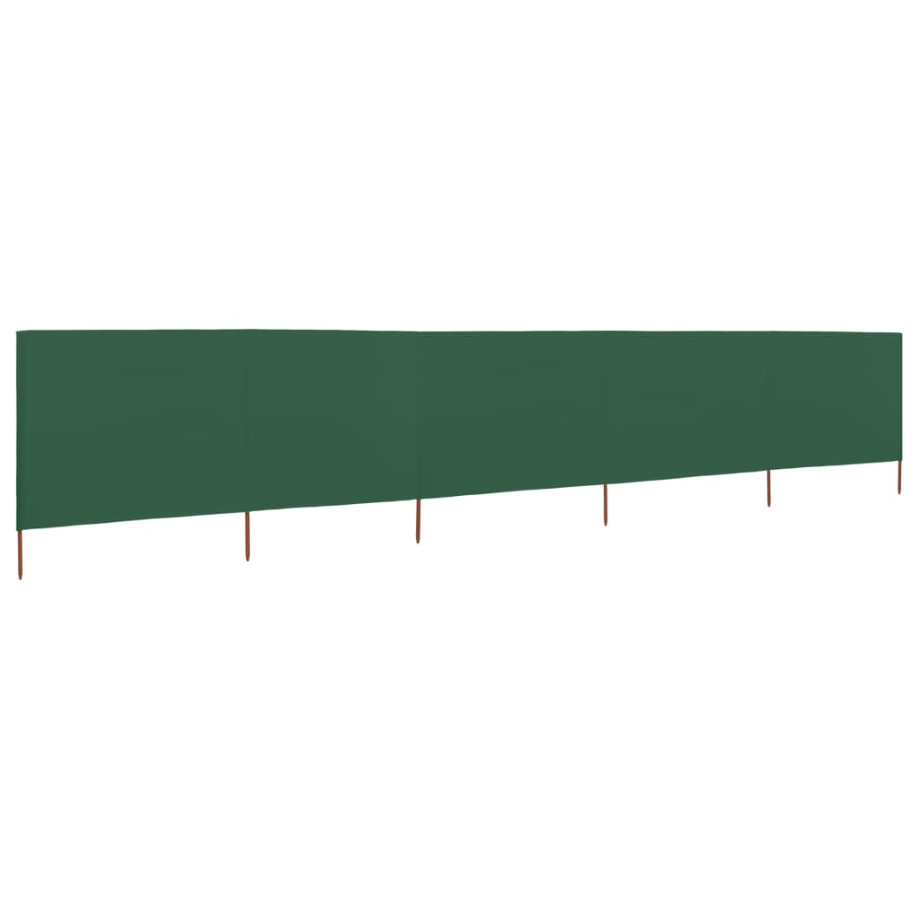 vidaXL Paravientos de playa de 5 paneles tela 600x80 cm Color Blanco arena, Verde, Antracita