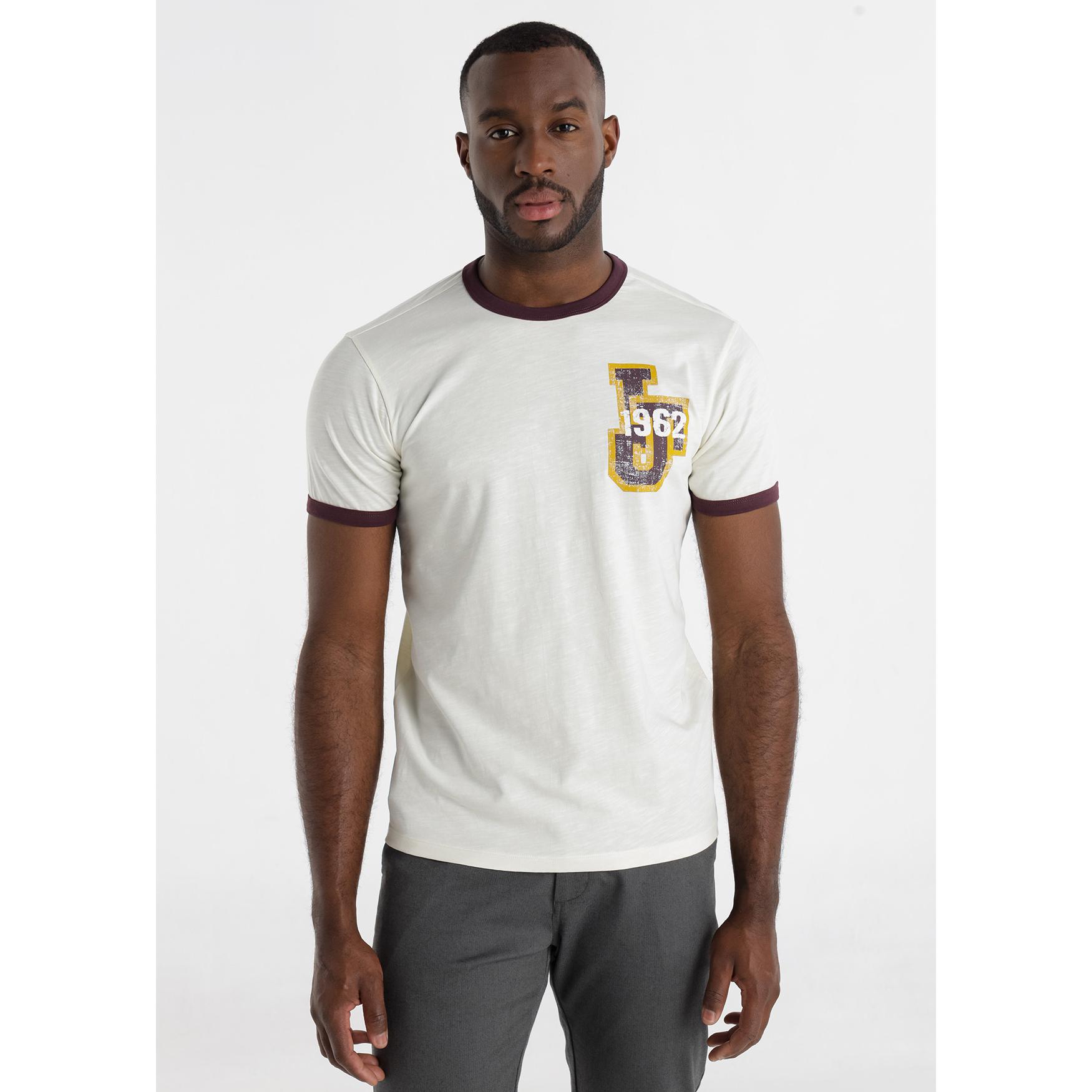 LOIS JEANS - Camiseta retro manga corta con ribs en contrate