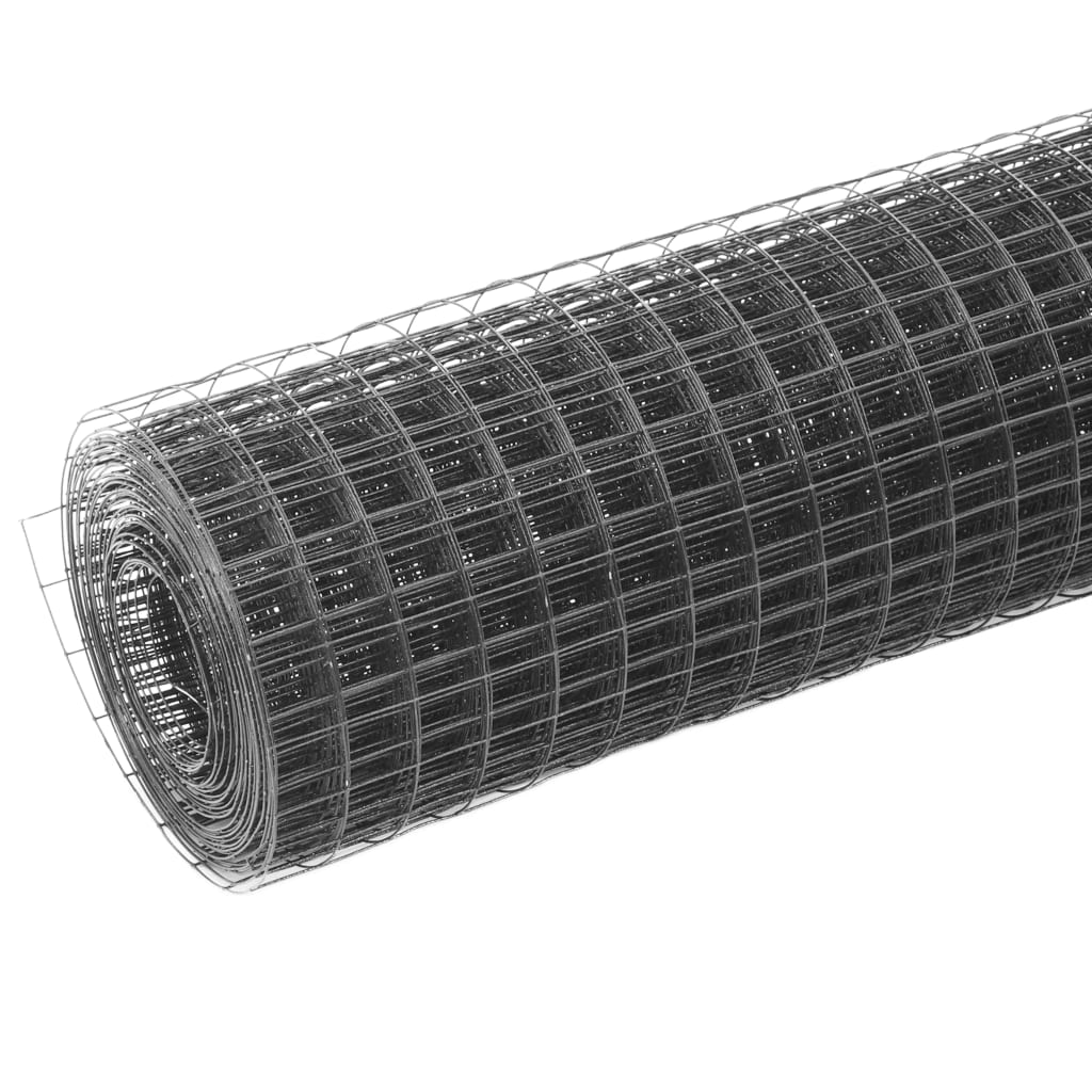 Vidaxl Alambrada de Gallinero Acero Revestimiento PVC 25x1m Gris
