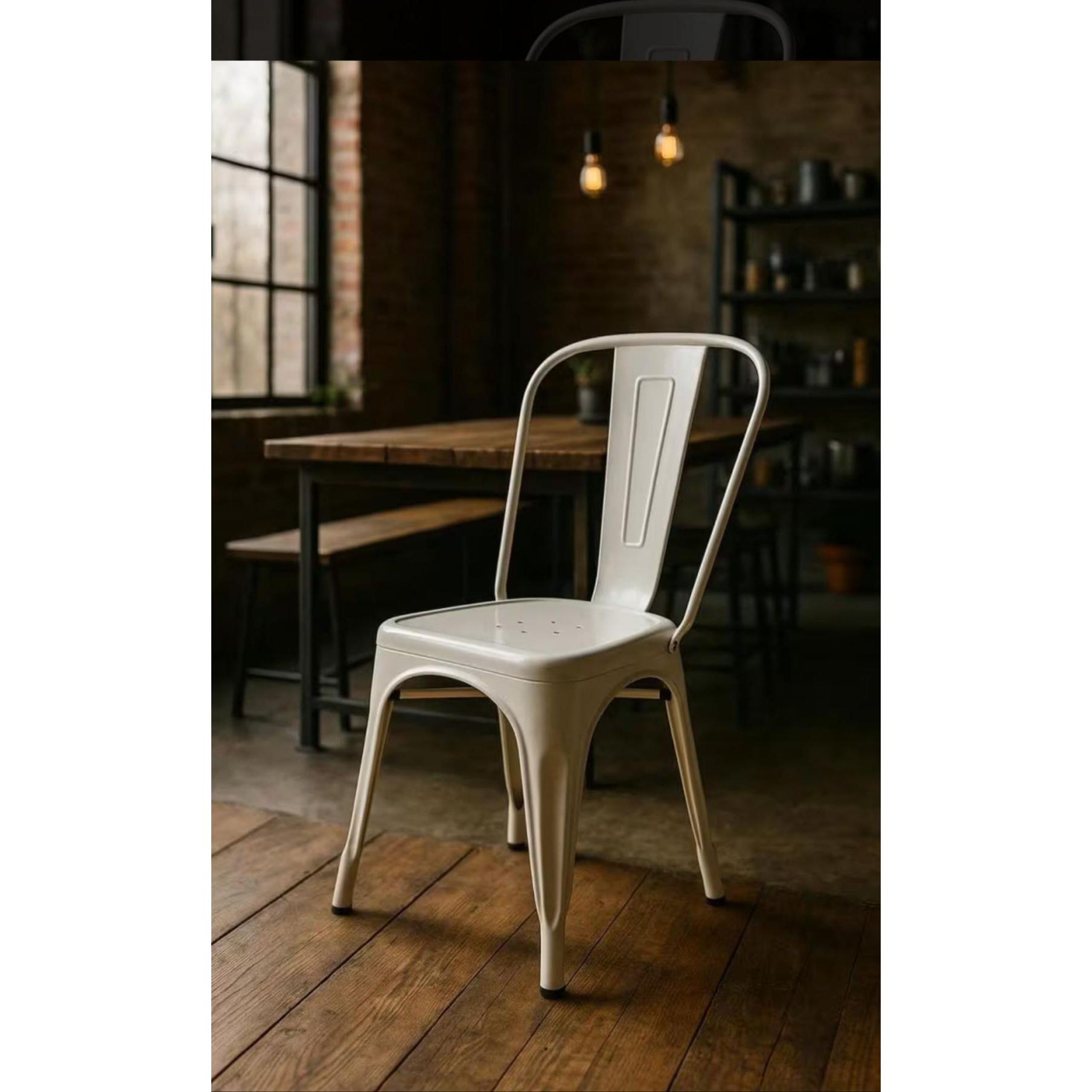 ORION91® - Silla de comedor BETA de acero negro mate, 84 x 45,5 x 52 cm, apilable, patas antideslizantes, soporta hasta 110 kg, cocina, comedor - spaziOrion91