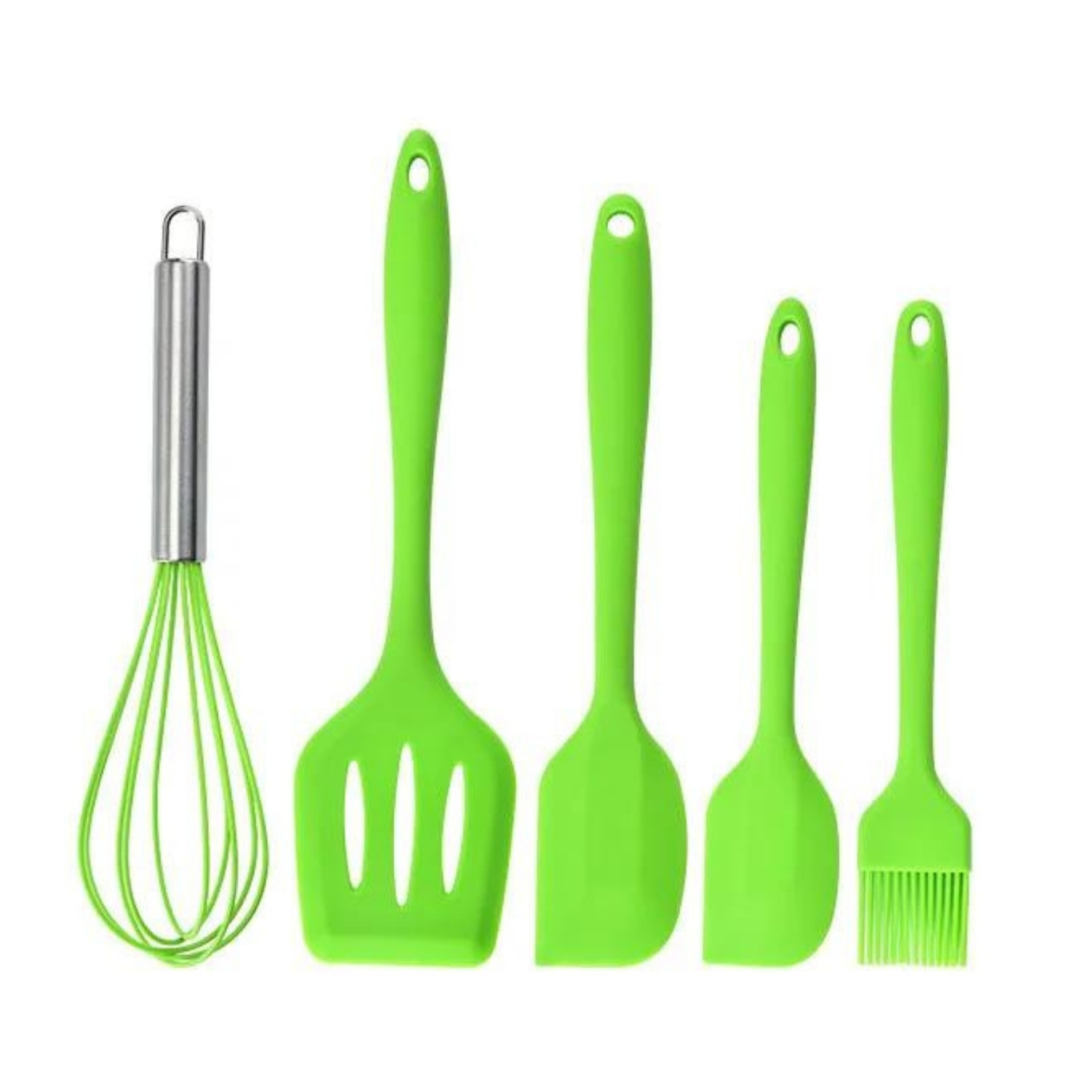 LUTODY - Juego de 5 espátulas de silicona, Antiadherente y resistente al Calor, Kit profesional para cocinar en ollas, sartenes y batir alimentos