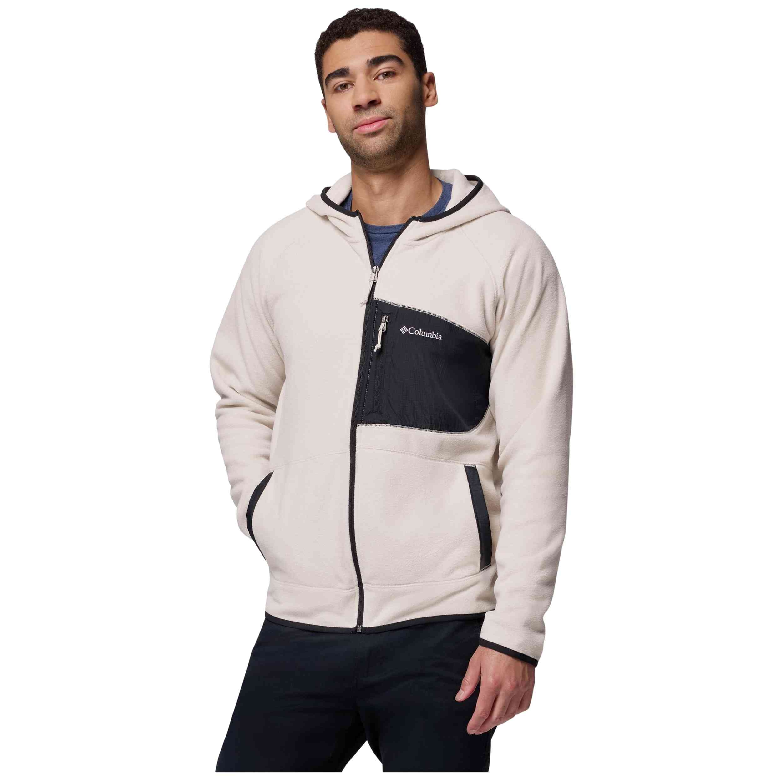 Sudadera Columbia modelo Forro polar con capucha Columbia Fast Trek Overlay Full Zip blanco crema para Hombre en color Beige