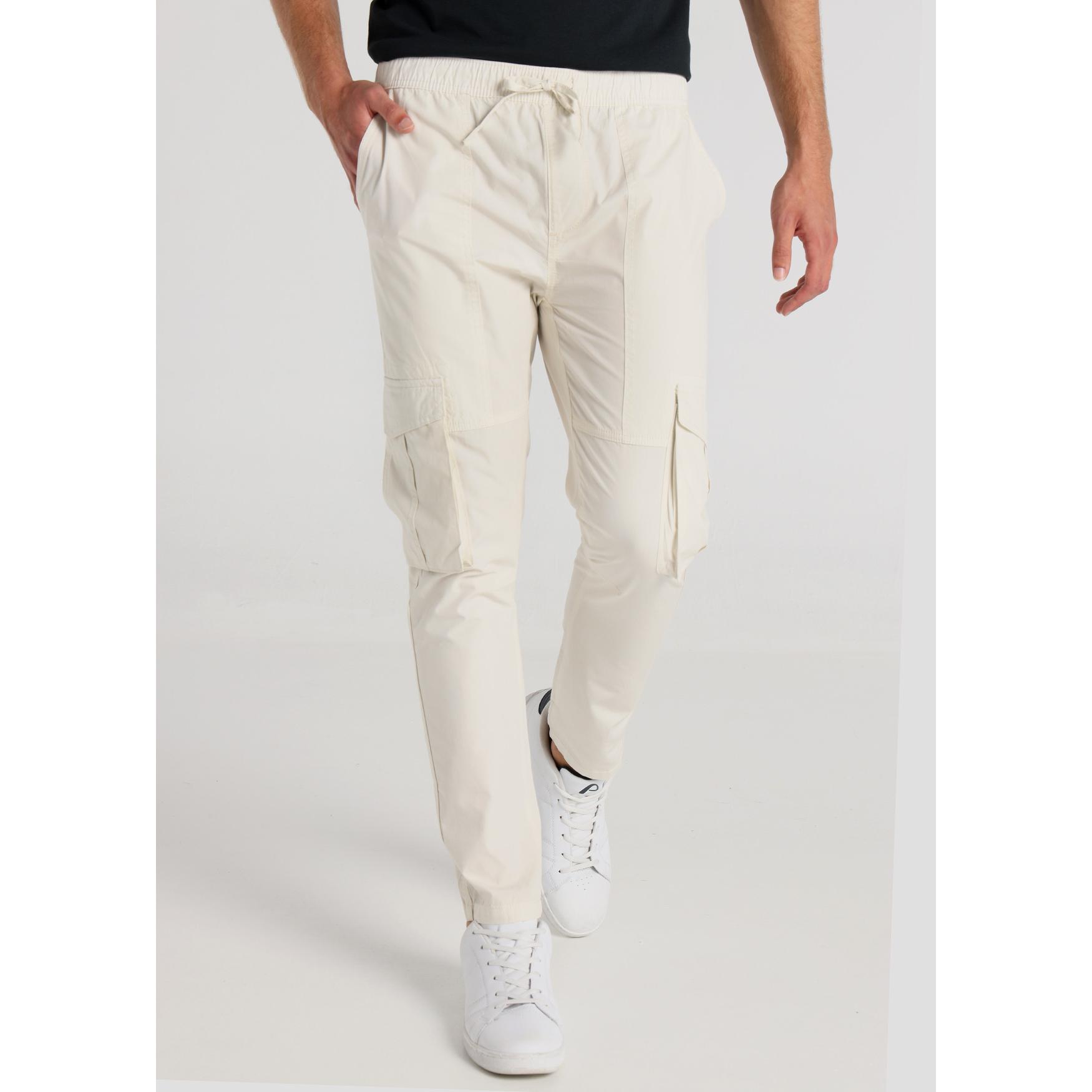 SIX VALVES - Pantalón Cargo Slim Beige - Tallaje en Pulgadas- Tallaje en Pulgadas