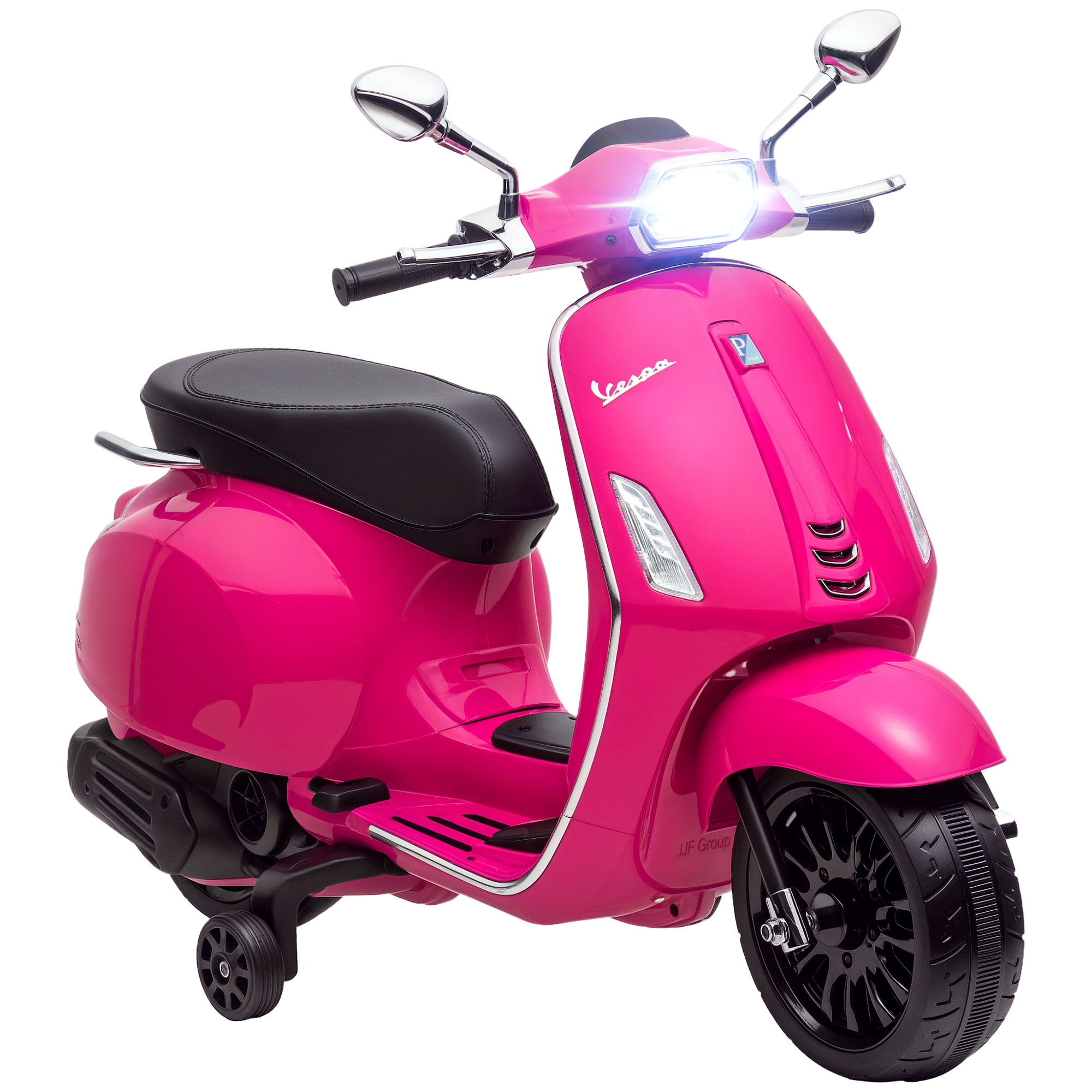 AIYAPLAY Moto Eléctrica para Niños de +3 Años con Licencia Vespa Moto de Batería para Niños 6V con USB MP3 Luz LED Radio FM Moto para Niños con Velocidad 3 km/h Carga 35 kg