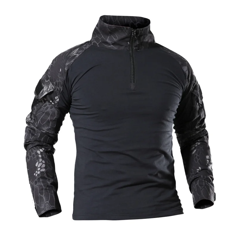 TK Camiseta De Manga Larga Para Hombre Estilo Combatiente De Streetwear Algodón Transpirable Y Ligero Para Caza Y Escalada