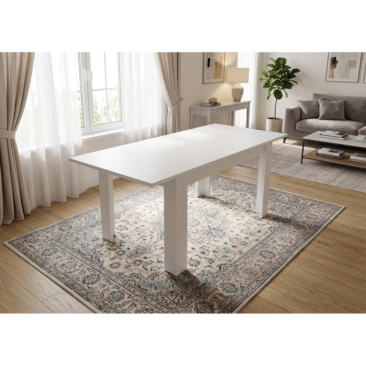 Mesa Extensible Karen 190cm. Comedor o Cocina, Blanco