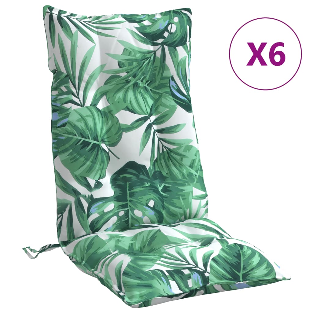 Cojines de Silla Vidaxl con Respaldo Alto 6 Uds Tela Oxford Color Antracita