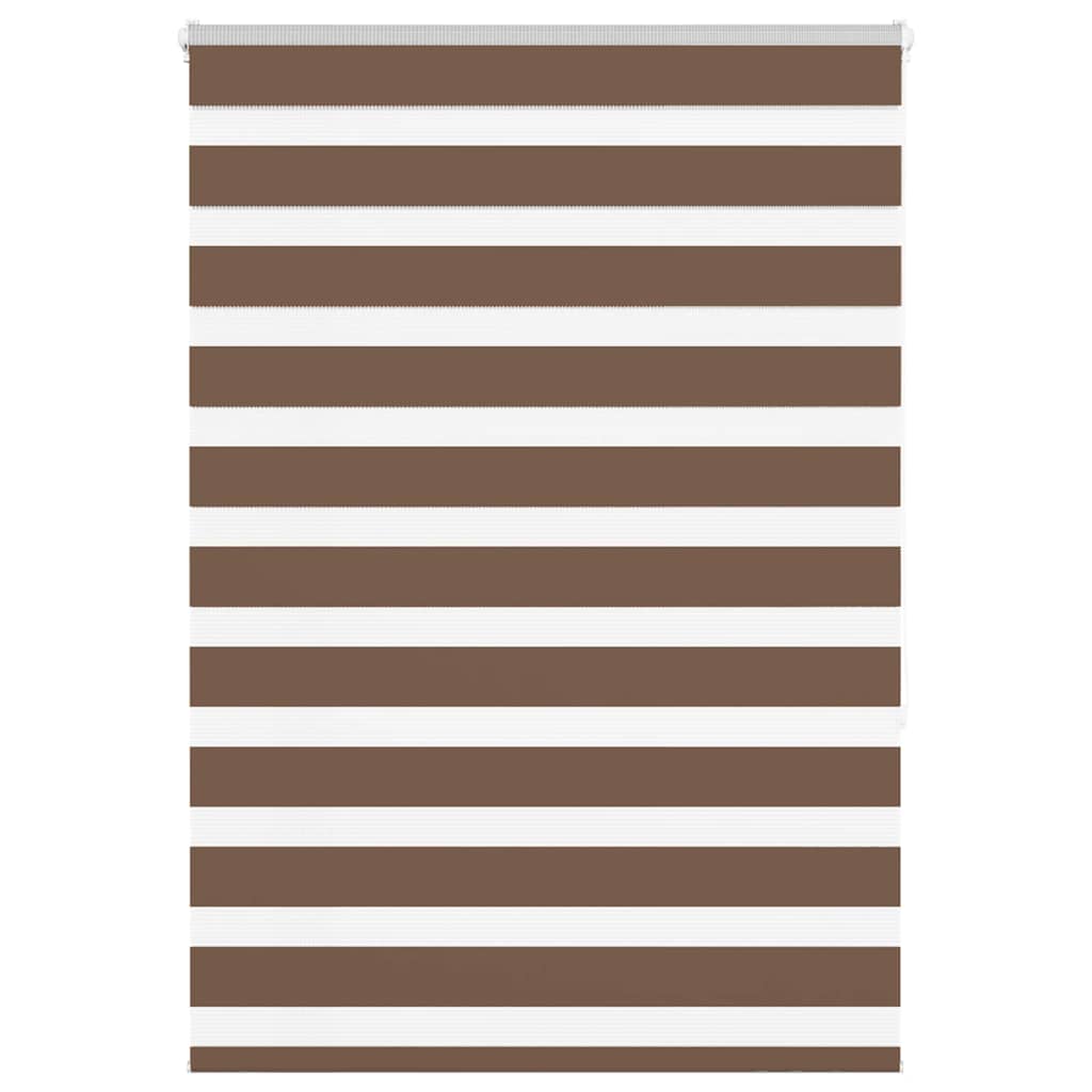 vidaXL Estor cebra marrón 95x150 cm tejido ancho 90,9 cm poliéster