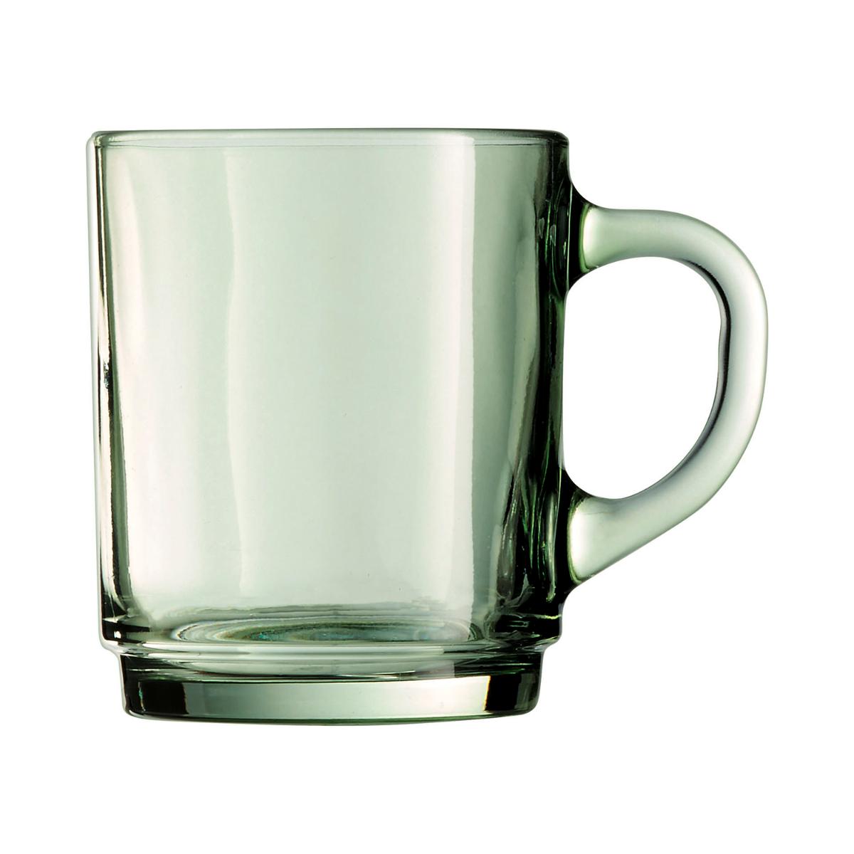 LUMINARC ALBA Mug Vidrio 25CL Verde Brillo Fabricado en Francia Reciclable