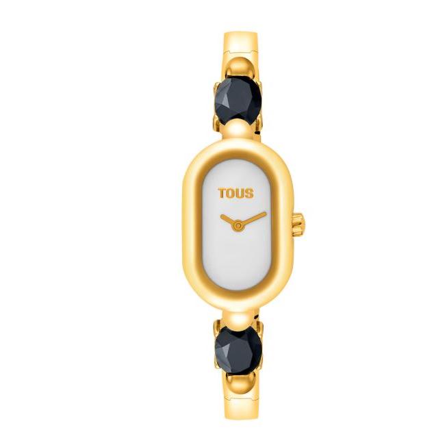 Reloj analógico con brazalete de acero IPG dorado y onix TOUS Color