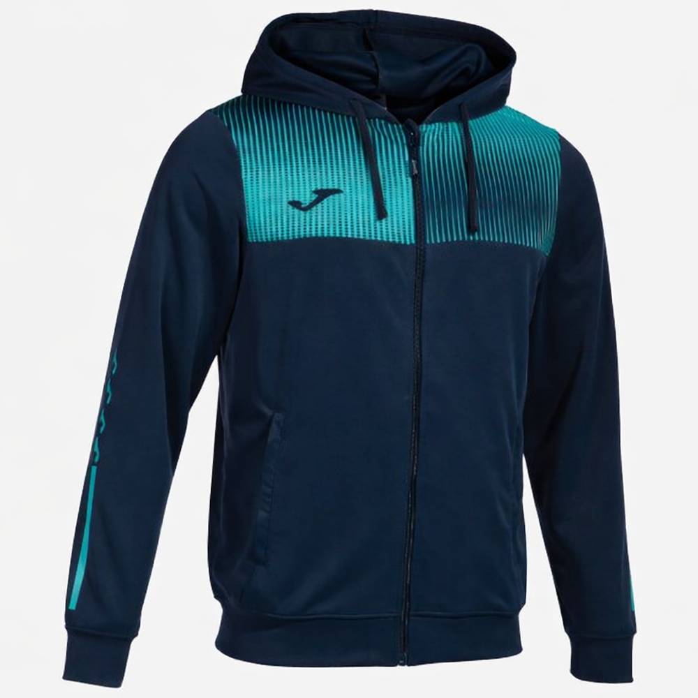 CHAQUETA JOMA CABALLERO ECO SUPERNOVA MARINO TURQUESA FLÚOR 103315.342 | CHAQUETA DEPORTIVA CON CAPUCHA