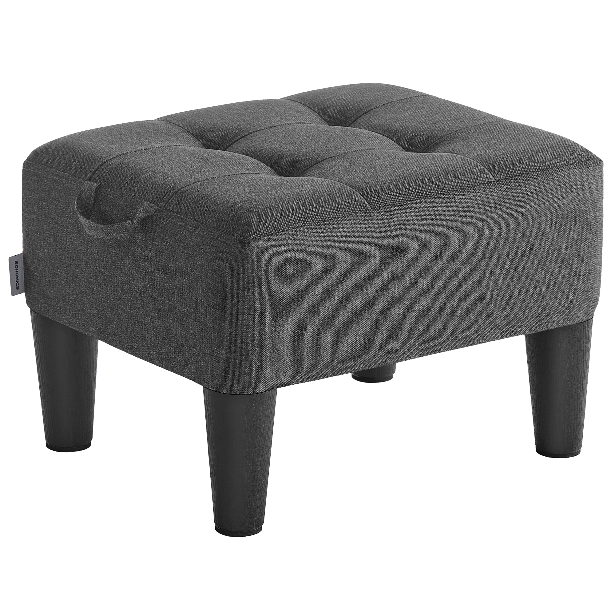 SONGMICS Taburete, Reposapiés, Terciopelo, Acolchado Grueso, Carga hasta 150 kg, para Salón Dormitorio Entrada, Rosa Jalea y Negro Tinta/Beige Capuccino y Negro Tinta/Negro Tinta/Negro Tinta/Gris Pizarra y Negro Tinta/Beige Arena y Negro Tinta