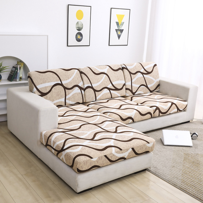 TK Funda de Cojín para Sofá Elástica de Marca Mueble de Poliéster con Patrón Floral Tapa de Quilting Removible y Lavable para Sala de Estar