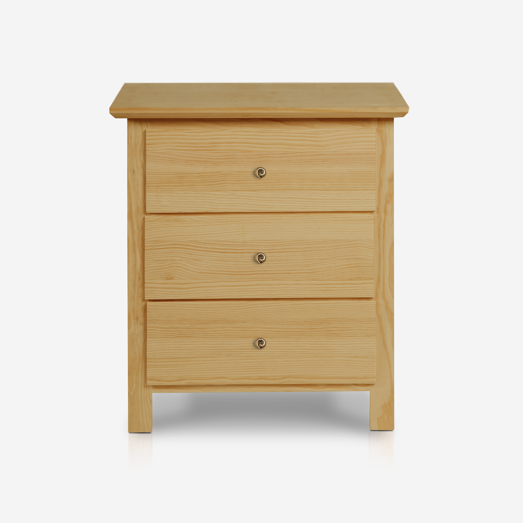 Mesita de noche 3 cajones  50x35x58 cms  Madera de Pino  Artesanal  Fabricado en España  Muebles PEJECAR