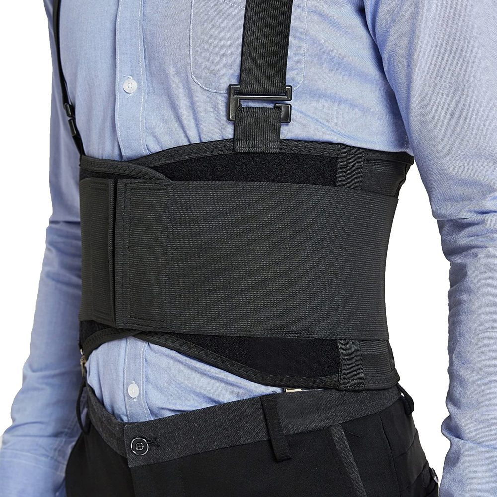 TK Nueva Cinturón De Soporte Para Cintura Ajustable Industrial Trabajo Espalda Férrea Médico Lumbar Gimnasio Levantamiento De Pesas Con Correas De Hombro