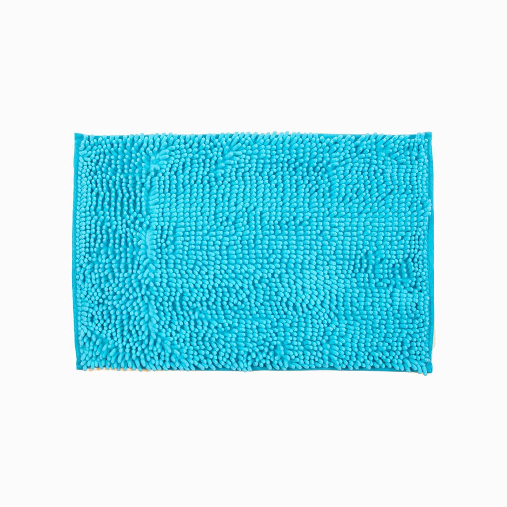 Alfombra de baño Shagy, Color Turquesa, 100% Microfibra Poliéster, 60x40cm, Eden
