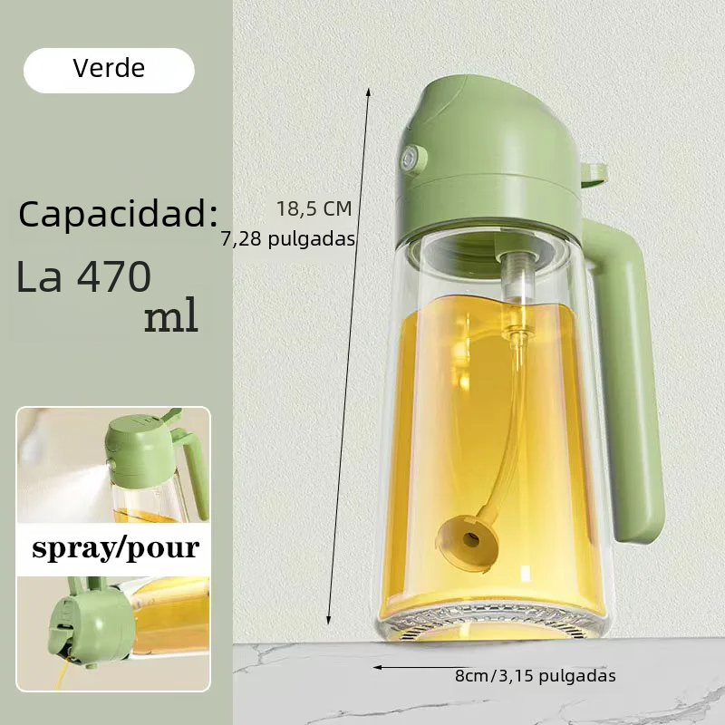Pulverizador de aceite de cocina de doble uso, bote de vidrio a prueba de fugas, para el hogar