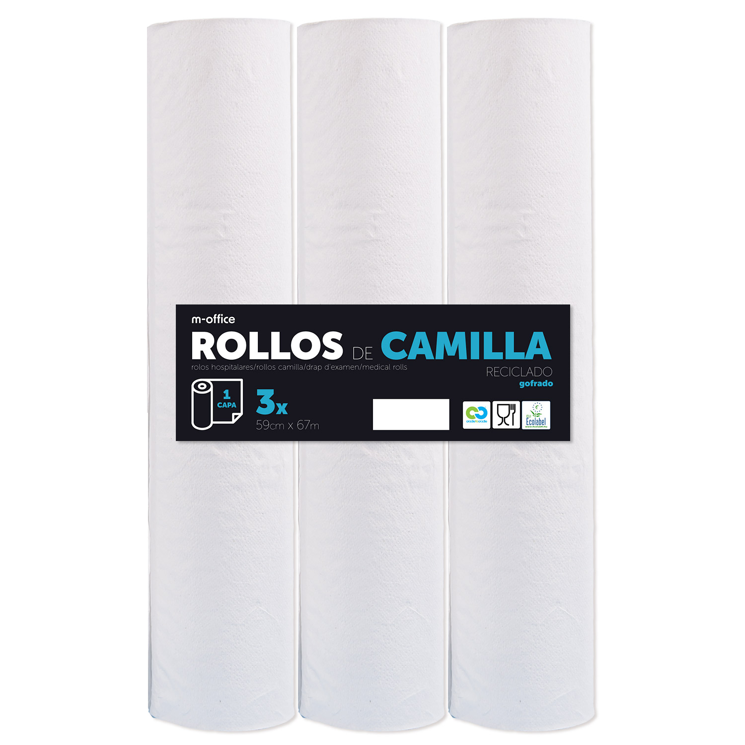 Rollo para Camilla, Rollo Papel para Camilla de Procedimientos Médicos, Masaje, Tratamientos de Belleza y Spa, Papel para Camilla de Estética y Masaje (59 cm x 67m GOFRADO RECICLADO ,2 und.)