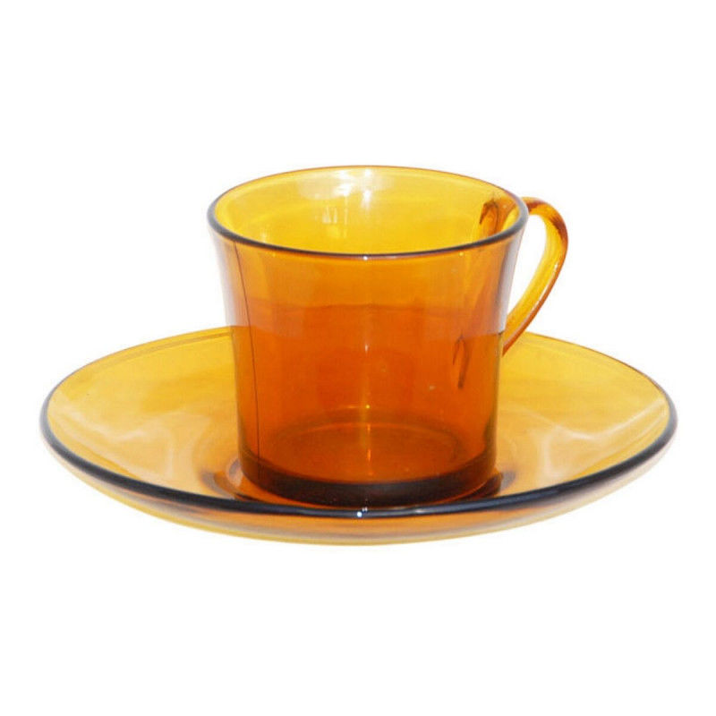 Duralex - Juego de 6 Tazas de Vidrio con Plato Incluido,DURALEX,180 ml (6 Unidades) | Amystyle