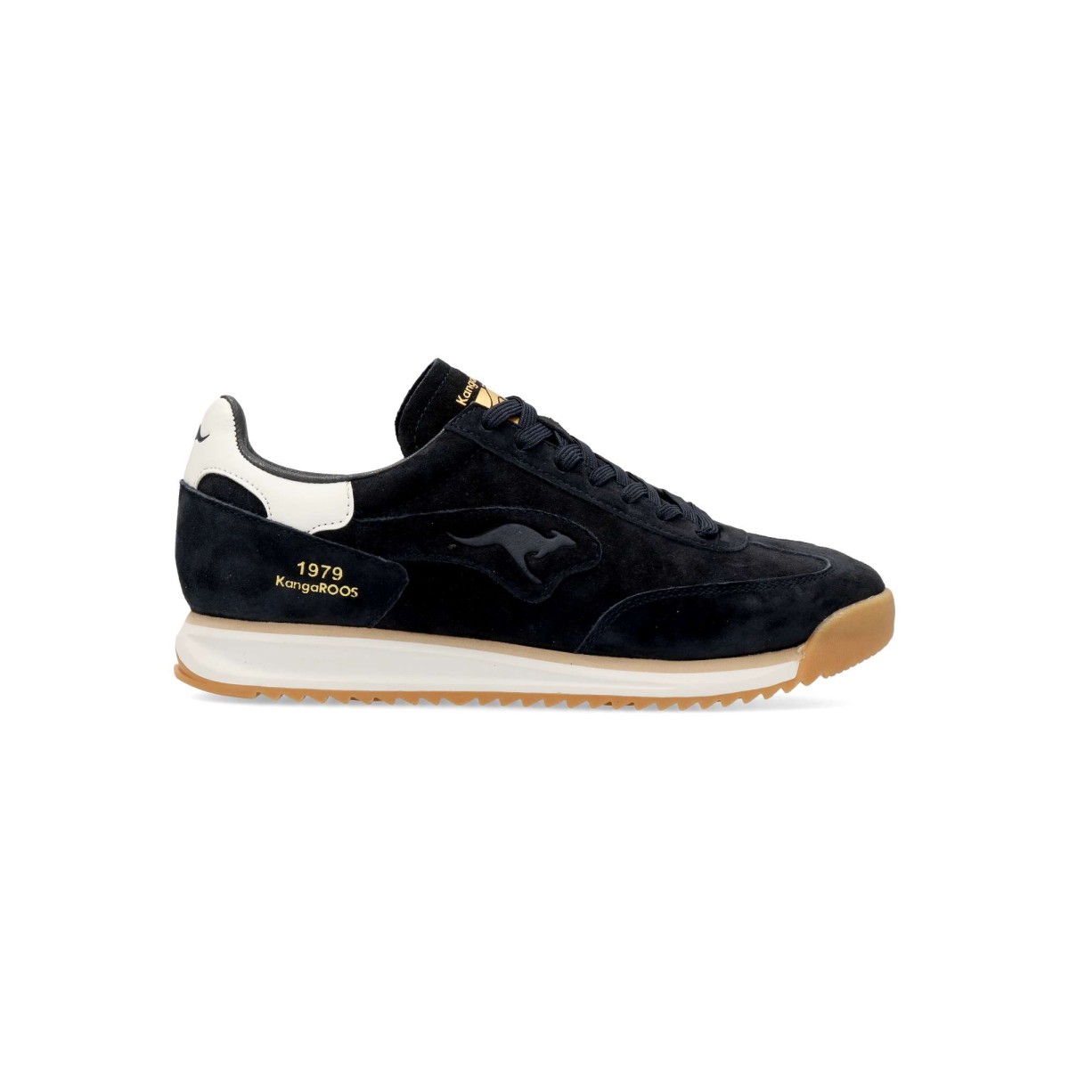Kangaroos - Zapatillas sneakers casual hombre modelo Kangaroos en serraje marrón claro, forro piel y textil, plantilla acolchada extraíble termoconformada