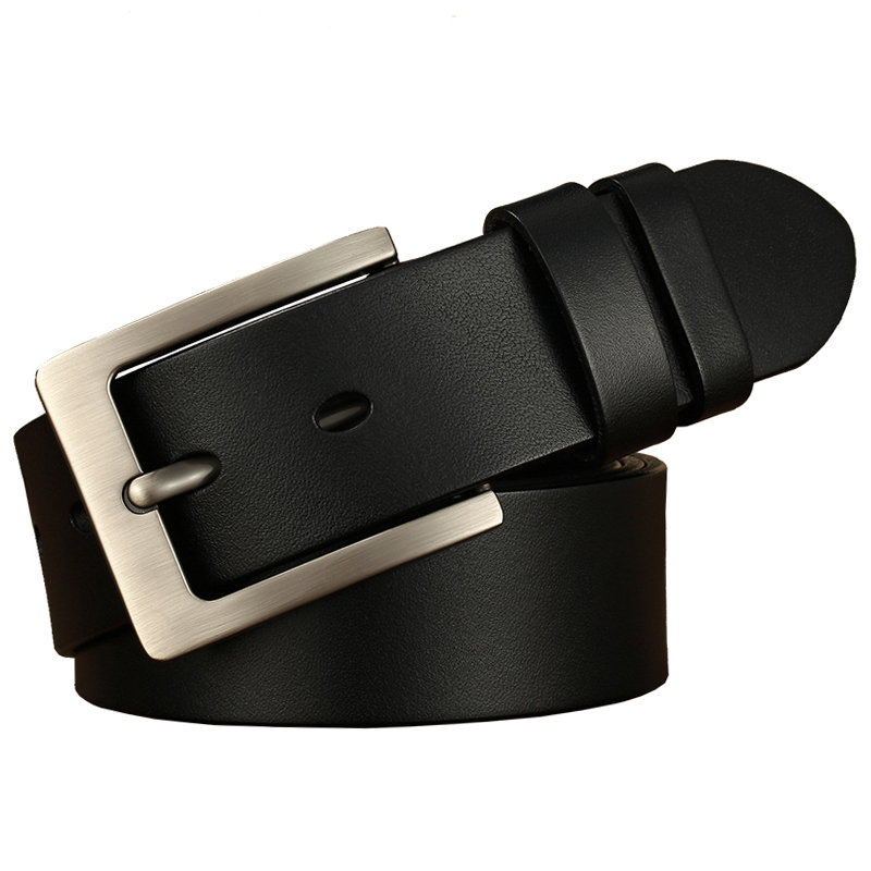 TK Cinturón de piel de vaca para hombre, Cinturón de piel auténtica con hebilla de pin, talla grande, 130, 140, 150, 160 cm, 170