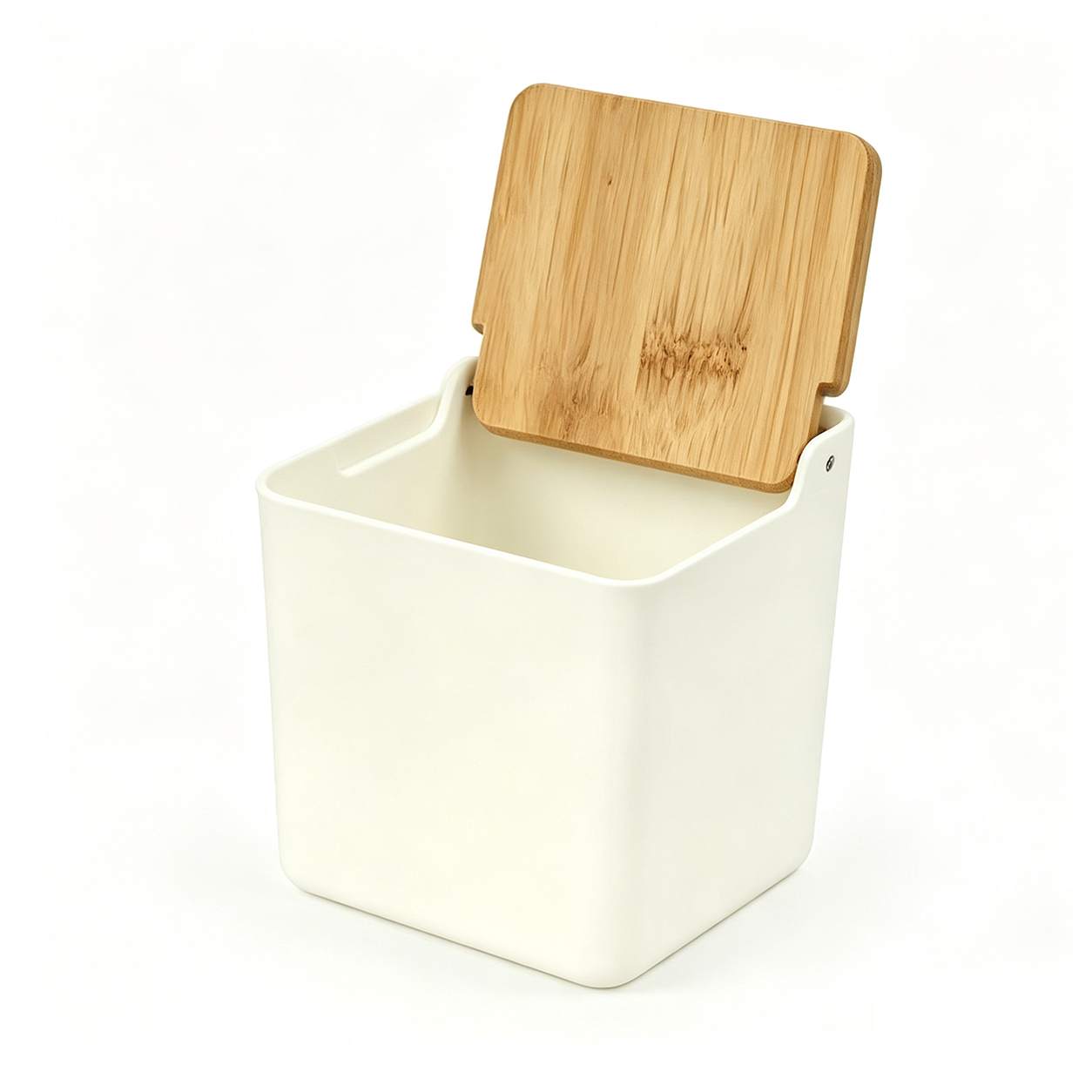 Caja de almacenamiento con tapa abatible de bambú, caja de especias minimalista nórdica, recipiente hermético para cocina, ideal para organizar condimentos y mantenerlos frescos y secos