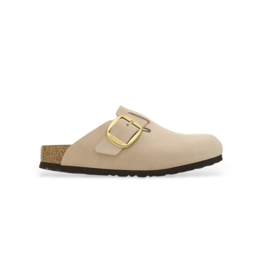 Sandalias Planas Mujer Birkenstock Boston Big Buckle Beig