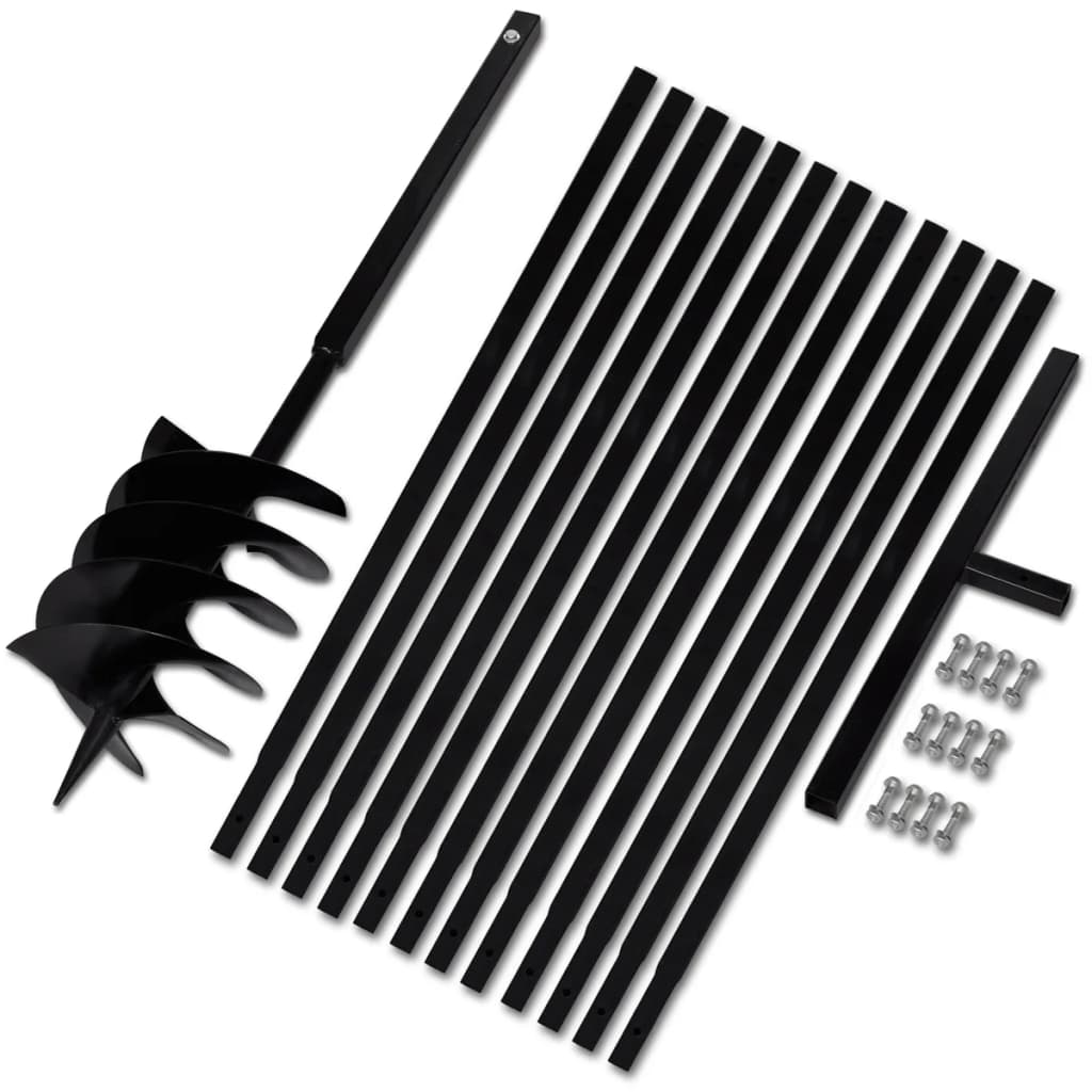 vidaXL Taladro de Tierra con Tubo de Extensión 13 m Acero Dimensiones 100 mm, 80 mm, 120 mm y mas