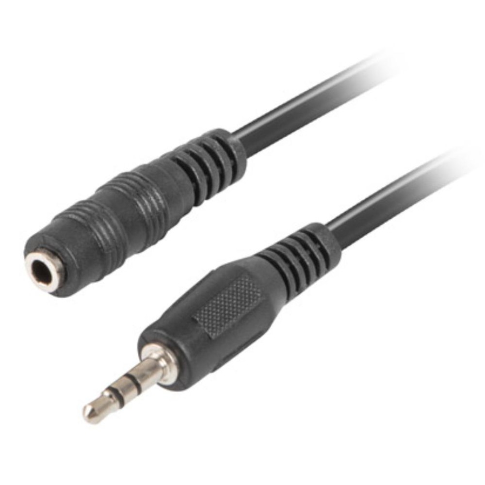 Lanberg - Cable de audio CA-MJFJ-10CC-0015-BK de 1.5 m con conectores macho 3.5 mm chapados en níquel, color negro, ideal para dispositivos móviles, auriculares y equipos de sonido compatibles
