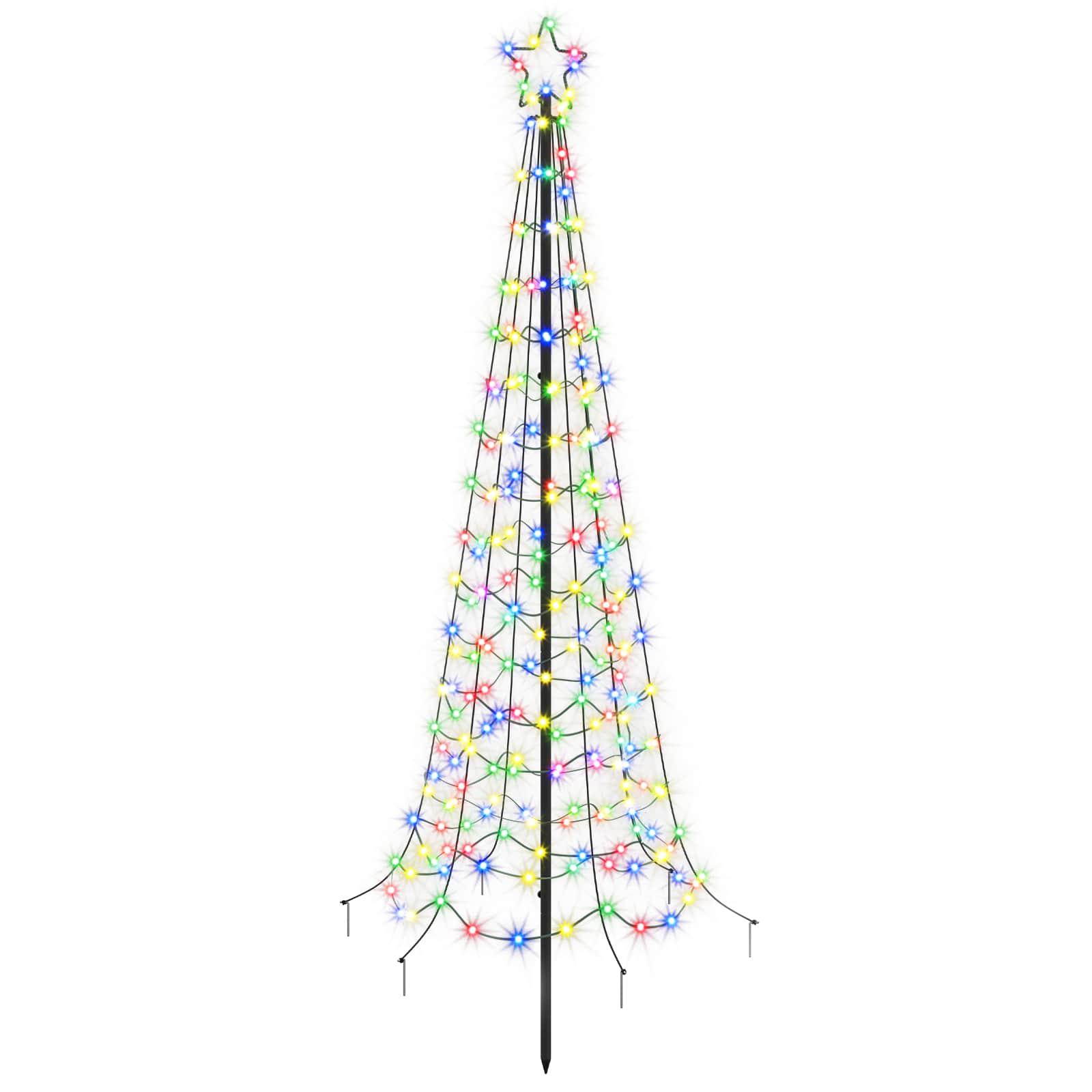 vidaXL Árbol de Navidad LED en espiral con estaca EKENAS 180 cm