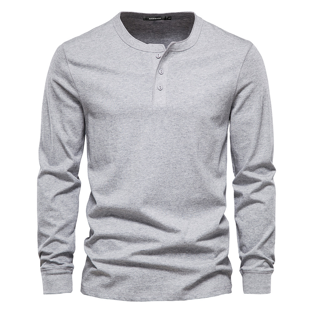 TK Camiseta de manga larga y cuello redondo para hombre, estilo casual otoñal, corte ajustado, ideal para deportes.