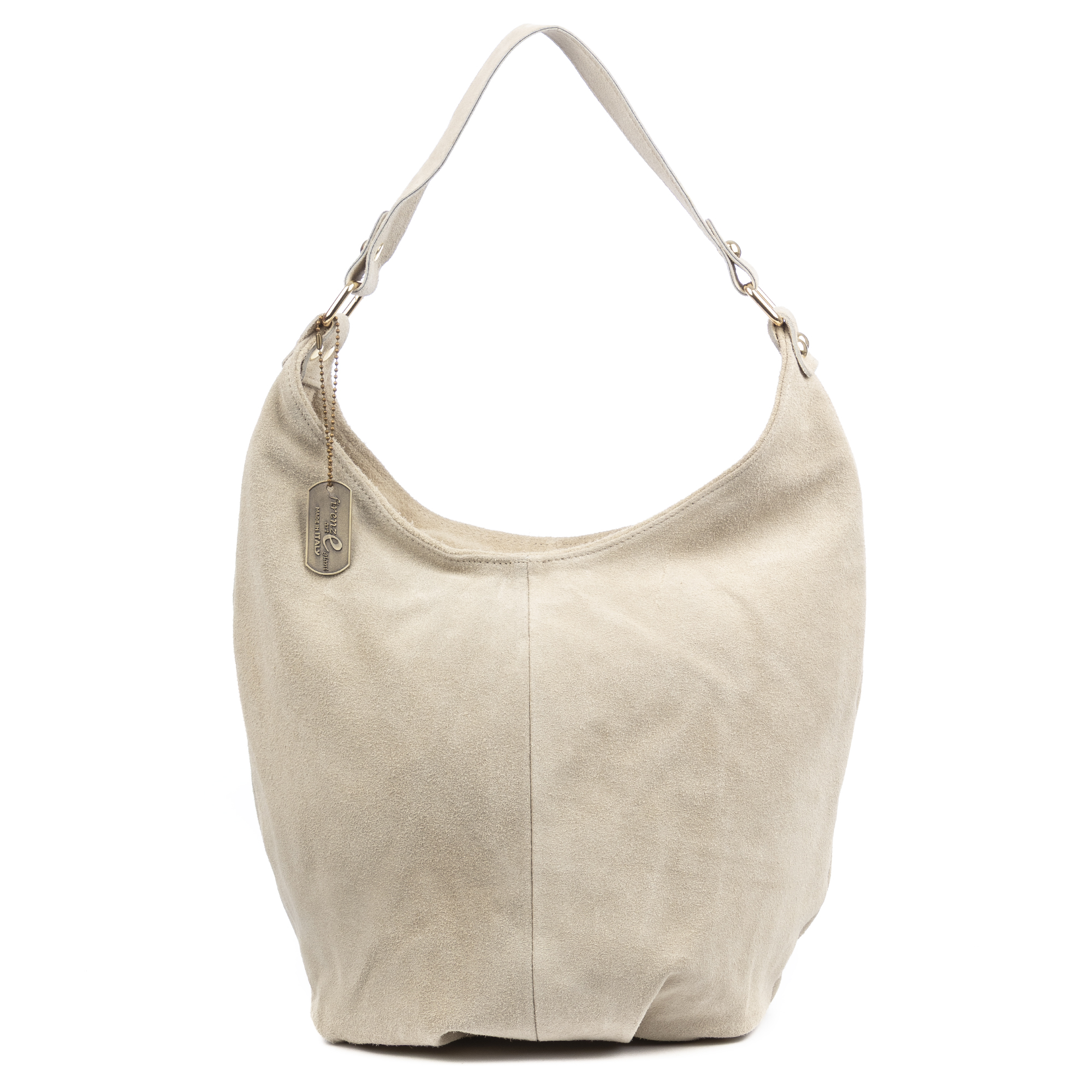 FIRENZE ARTEGIANI Bolso de hombro Mujer. Piel auténtica Gamuza. 38x15x31cm