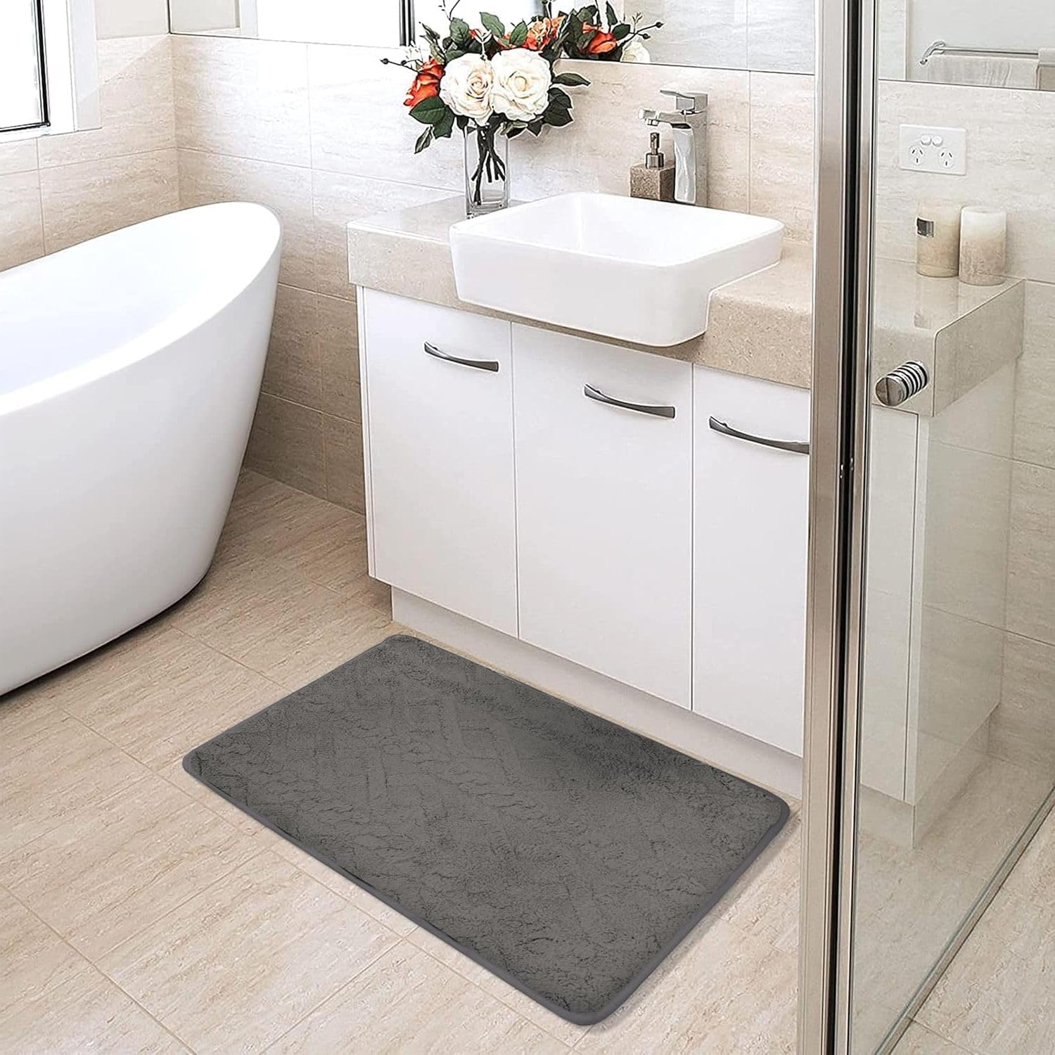 C.A | Alfombrilla Baño 🛁 | Suave y Absorbente | Antideslizante | Secado Rápido | Lavable a Máquina