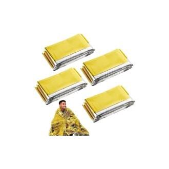 CA Manta de supervivencia impermeable Sollbry 4, manta de rescate para exteriores, manta de emergencia portátil, mantas térmicas de emergencia, para exteriores, senderismo, acampada, 160-210 cm