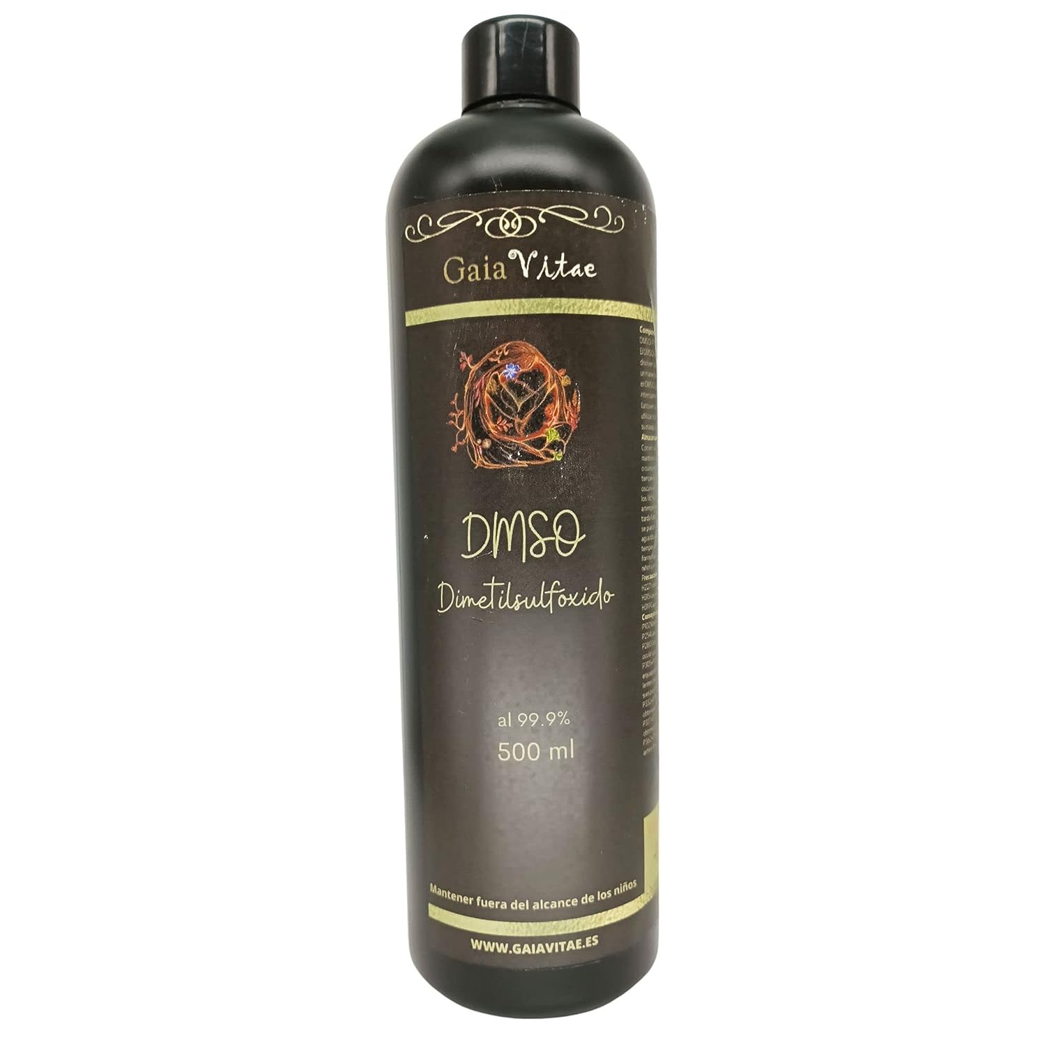 Gaiavitae® DMSO (Dimetilsulfóxido) 99,9% - sin diluir - 500 mililitros y con vaso medidor incluido  ABSOLUTAMENTE PURO : Sin aditivos  Envase especial ligero y práctico con gotero