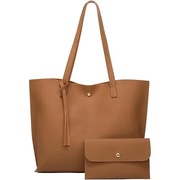 TK Bolso Grande Mujer Bolso De Universidad Mujer Grande Para Ordenador Portátil Bolsos Bandolera Tote Bolso Shopper Mujer Grande Bolso Grande Mujer Trabajo Grandes Mujer Cuero Pu Tote Bag, 2set