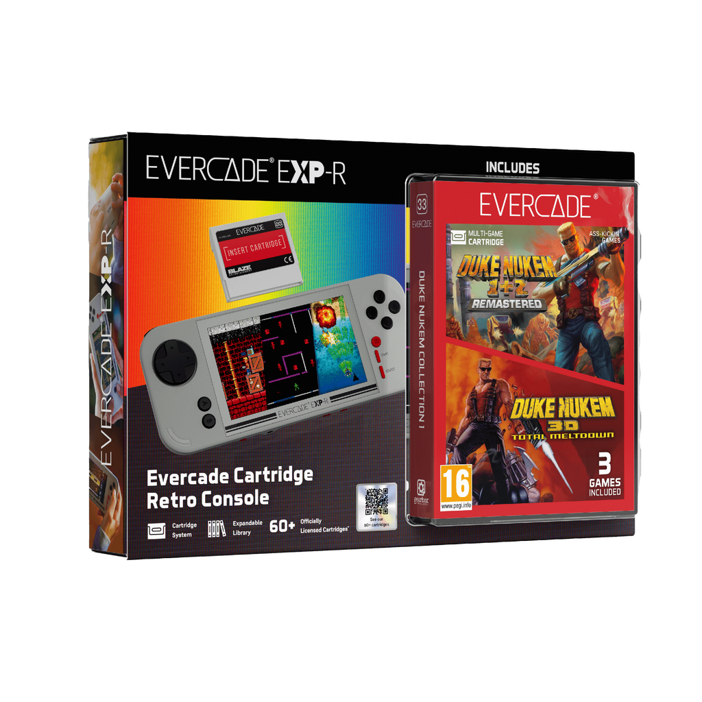 Consola Evercade EXP-R + Cartucho Duke Nukem Collection 1 - Nuevo precintado - PAL España