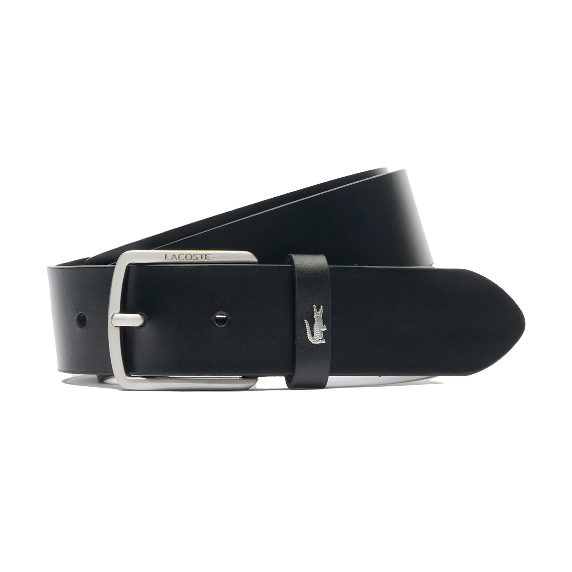 LACOSTE Cinturón de hombre - Cinturón de piel lisa curtida al vegetal, 35 mm, cuero