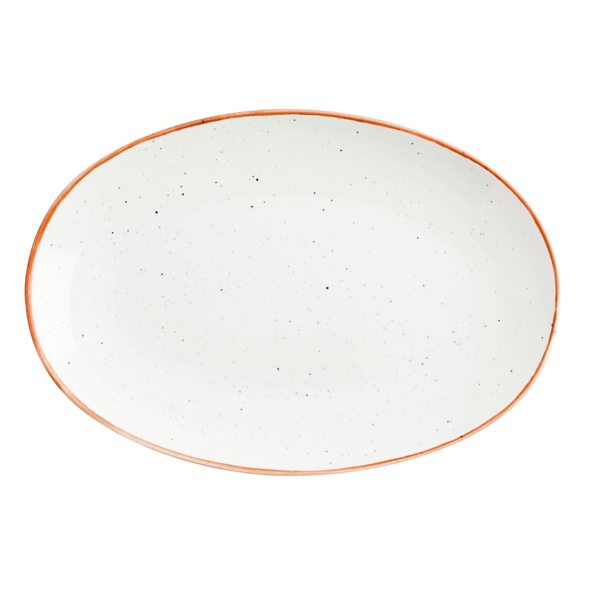 ARIANE TERRA Fuente Oval Porcelana 26CM Beige Brillo Reforzado profesional de alta calidad con alto contenido de alumina Apilable