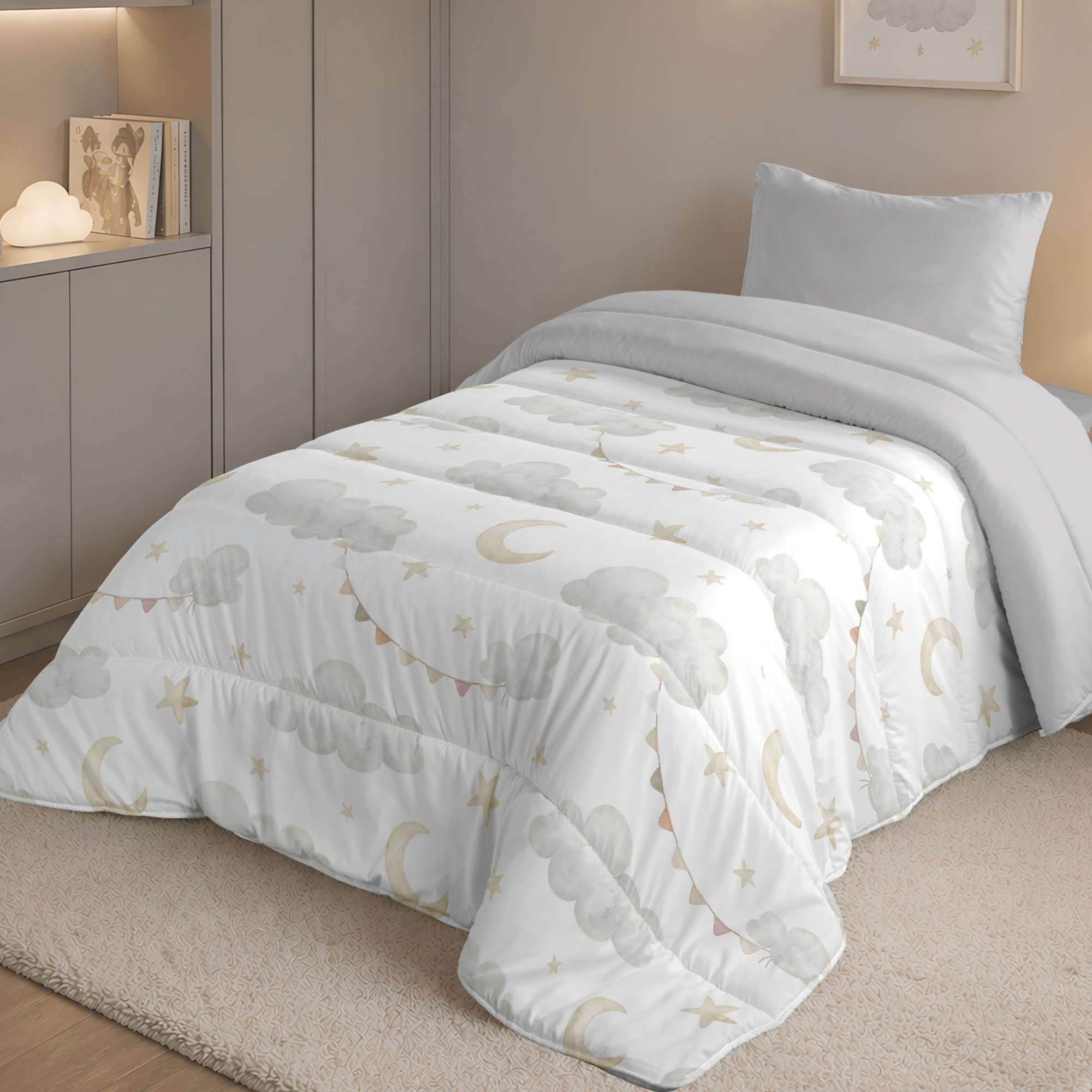 NATURALS - Edredón Nórdico Infantil Estampado 300 gr 100% Microfibra - Relleno Acolchado Tacto Pluma - Ideal para Otoño e Invierno - Cama Infantil 90/105 - Fabricado en España