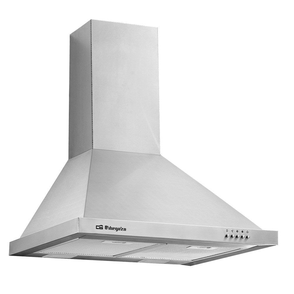 Orbegozo DS 48170 B IN Campana Extractora Decorativa 70 cm Inox – Clase Energética B, Motor 190W, Extracción 632.3 m³/h, 3 Niveles de Potencia, 2 Luces LED 2.5W, Chimenea Ajustable y 3 Filtros Desmontables
