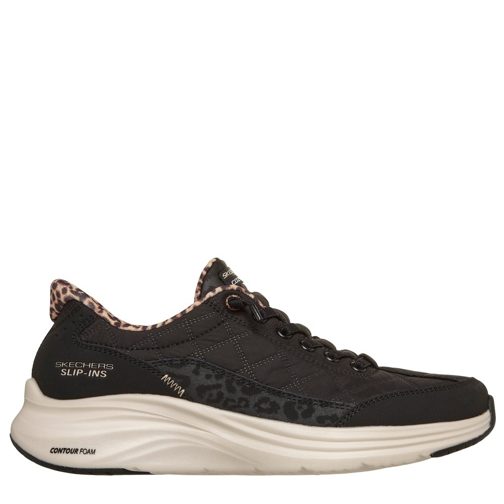 Cómoda  CONTOUR FOAM-LEOPARD DREAM negro: deportivas mujer veganas con Memory Foam, heel pillow, slip-in y suela de goma. Amortiguan y no rozan. ¡Cómpralas ahora! Altura Tacón bajo (1-3 cm) Referencia